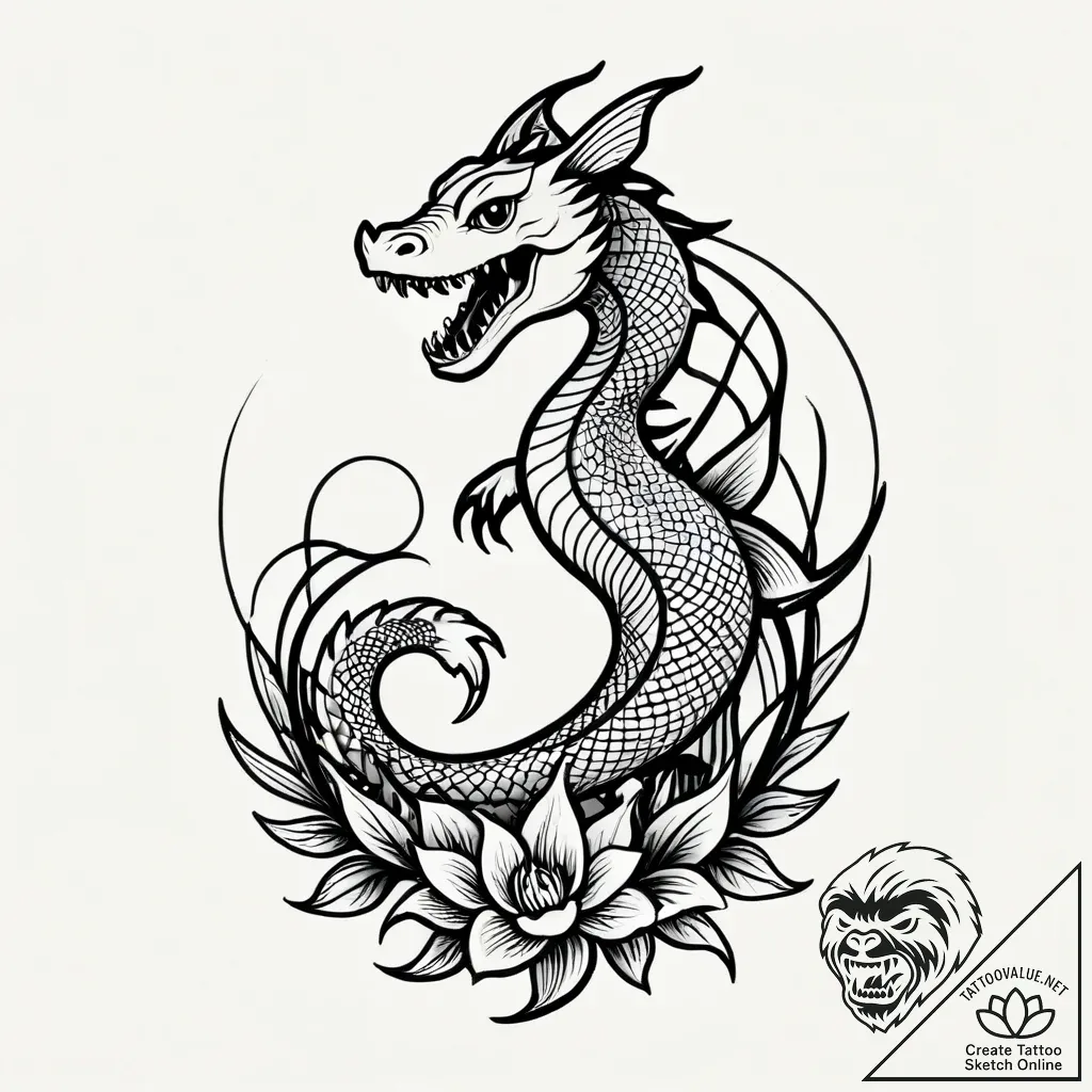 Venus flytrap, tattoo line art, muted color p... - style Jagger Old - tattoo sketch (12.11.2025 04:03)