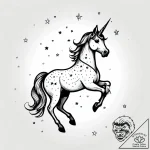 Tattoo sketch, unicorn silhouette with conste… – style Jagger Old – tattoo sketch (12.11.2025 04:15)
