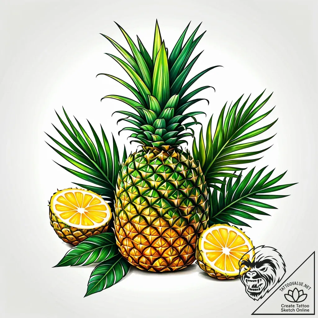 Pineapple - style Jaeger Simple - tattoo sketch (12.11.2025 04:21)