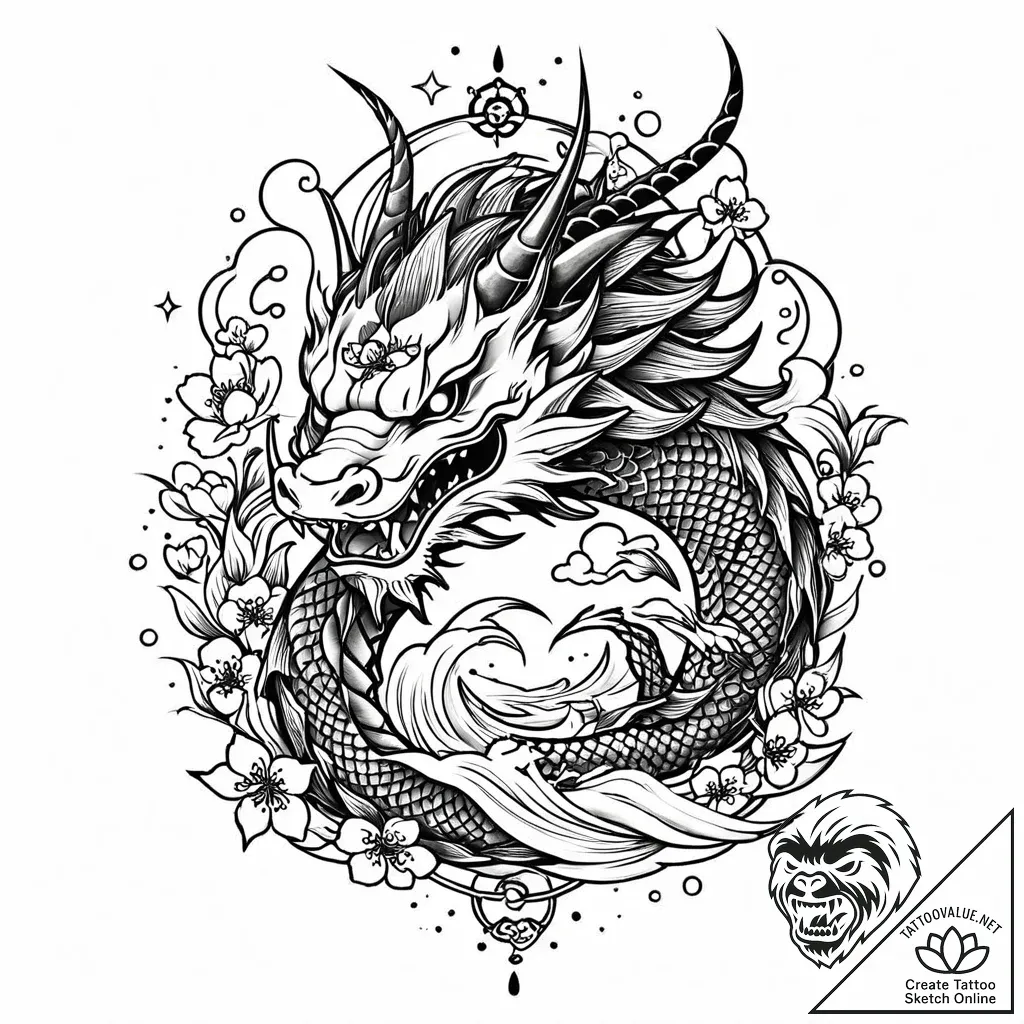 Hollow relic crowned with stars, tattoo drawi... - style Jaeger Mini - tattoo sketch (12.11.2025 04:25)