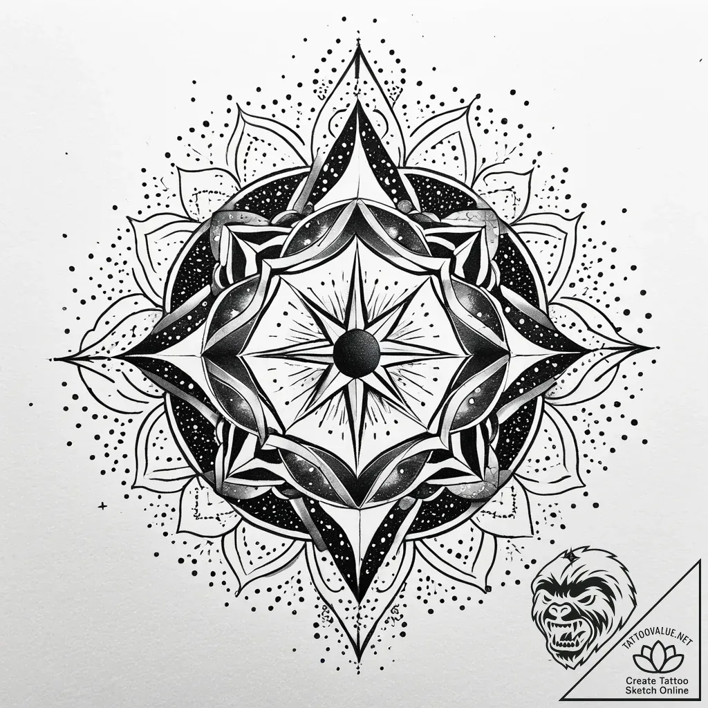 Quartz ring floating in starlight, ink illust... - style Jaeger Simple - tattoo sketch (12.11.2025 04:34)