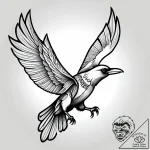 Angelic raven with glowing veins, tattoo sket… – style Jagger Old – tattoo sketch (12.11.2025 04:40)