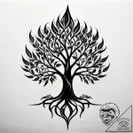 Jagged roots beneath burning sky, tattoo flas… – style Jagger Old – tattoo sketch (12.11.2025 04:52)