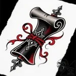 Obsidian scroll bound in chains, tattoo flash… – style Flux Inscriptions – tattoo sketch (12.11.2025 04:55)
