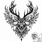 A peryton (winged stag), artistic tattoo sket… – style Jaeger Mini – tattoo sketch (12.11.2025 05:01)