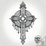 Locked scroll dripping wax, tattoo drawing ou… – style Jagger Old – tattoo sketch (12.11.2025 05:03)