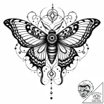 Cosmic moth flying through rift, concept art… – style Jaeger Mini – tattoo sketch (12.11.2025 05:49)