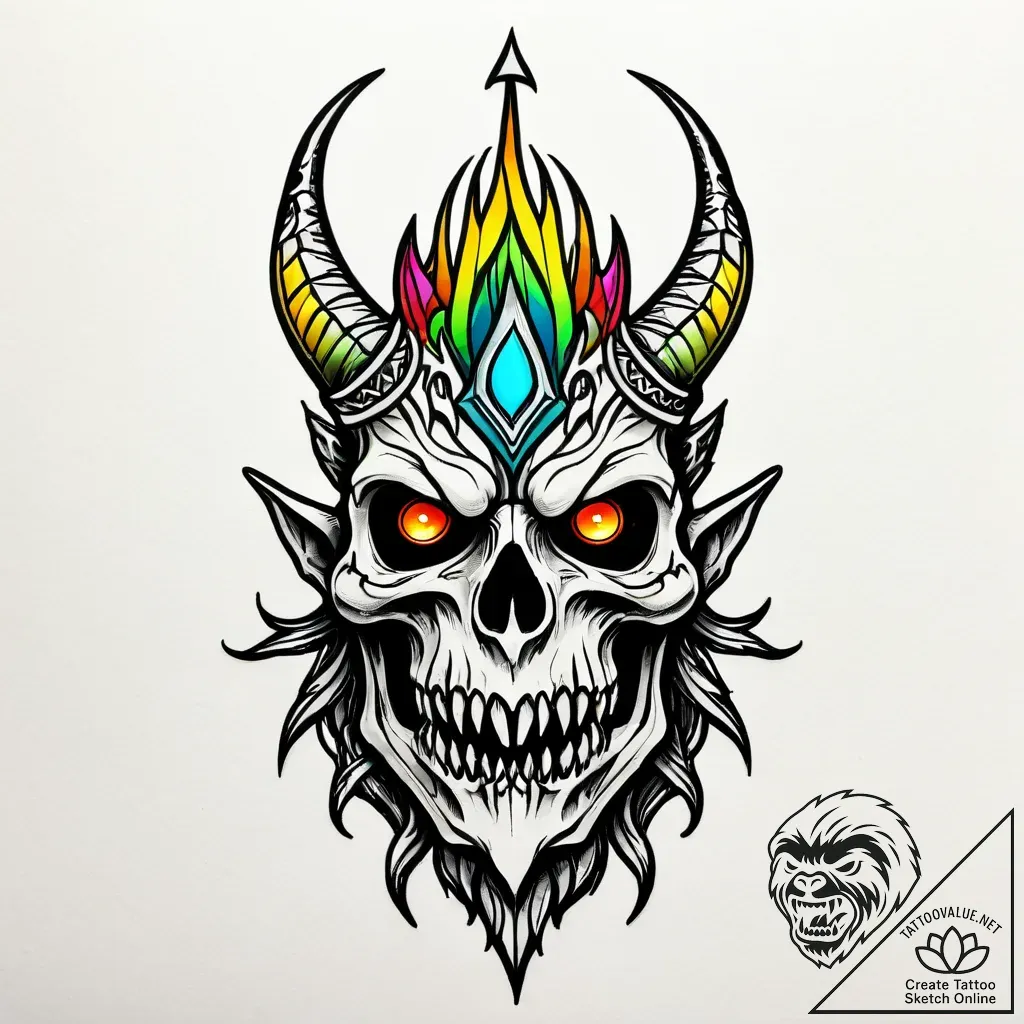 Orc bones beneath thorned roots, tattoo flash... - style Jagger Old - tattoo sketch (12.11.2025 07:15)