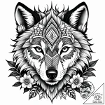 Tattoo sketch, wolf face formed by swirling f… – style Jaeger Simple – tattoo sketch (12.11.2025 07:45)