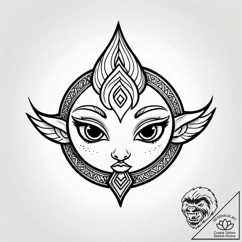 Tattoo sketch, belt with curious eyes, playfu... - style Jagger Old - tattoo sketch (12.11.2025 08:04)