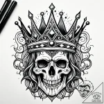 Moonlit crown upon bone throne, tattoo line a… – style Jaeger Simple – tattoo sketch (12.11.2025 08:10)