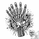 Xerox machine copying a human hand, but the c… – style Jaeger Mini – tattoo sketch (12.11.2025 08:13)
