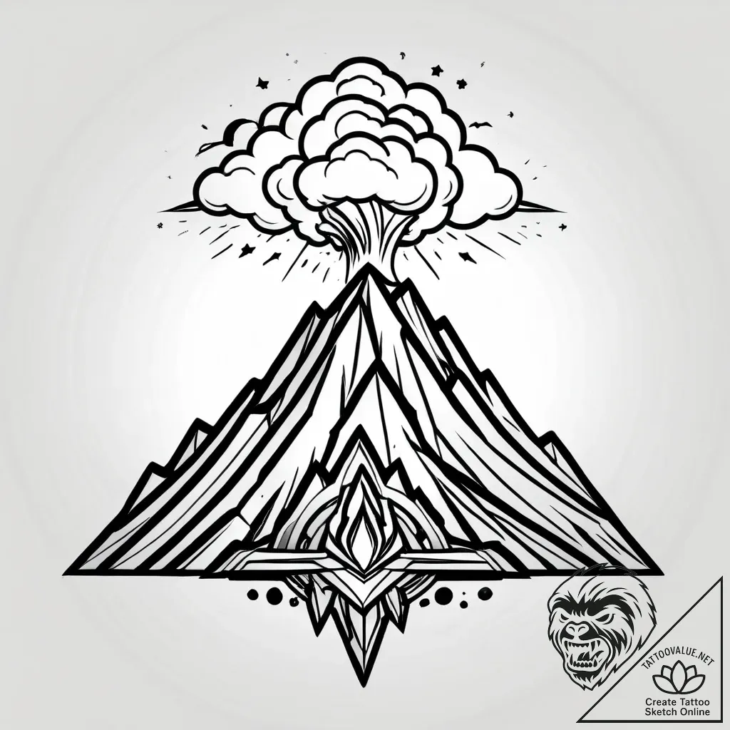 Volcanic lightning (dirty thunderstorm) insid... - style Jagger Old - tattoo sketch (12.11.2025 08:27)