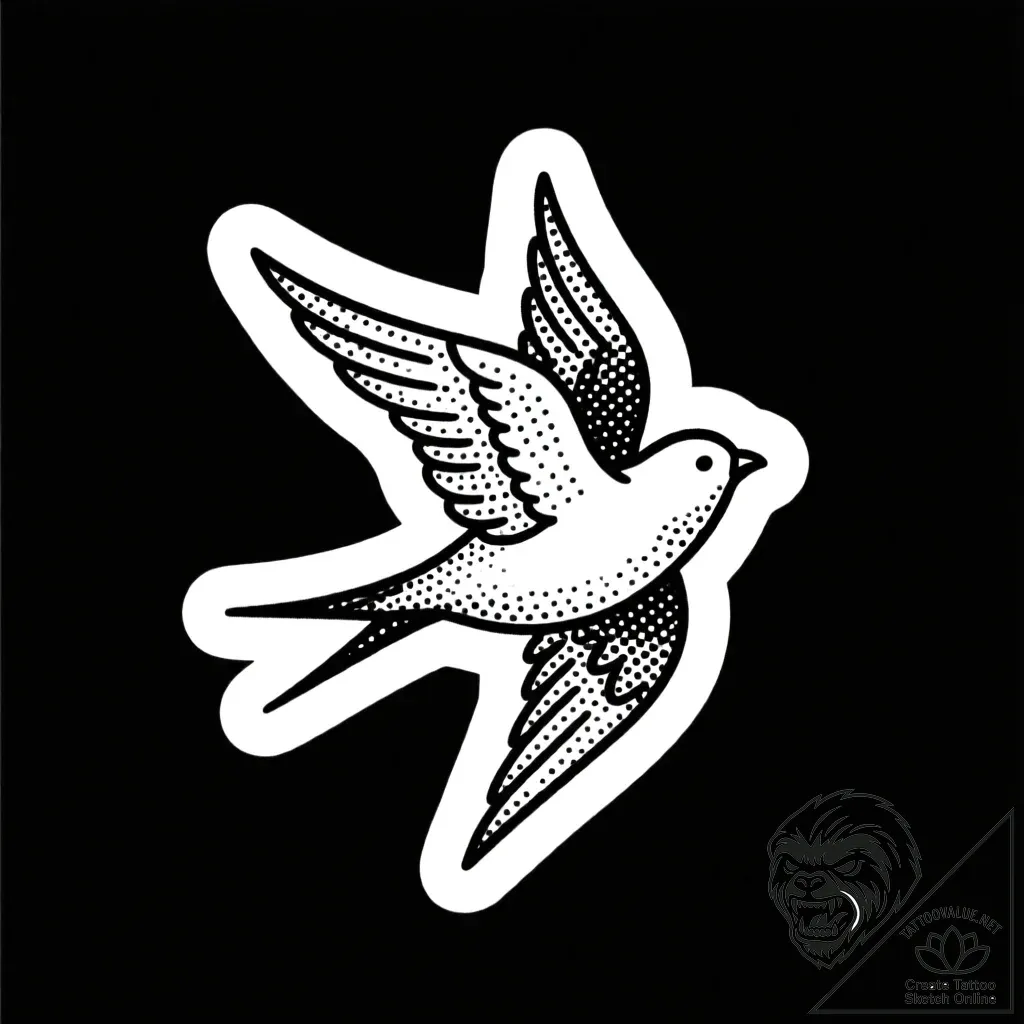 Freedom (symbol), ink illustration for tattoo... - style Flux Inscriptions - tattoo sketch (12.11.2025 08:31)
