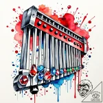 Xylophone with keys made of different colored… – style Jaeger Simple – tattoo sketch (12.11.2025 08:34)