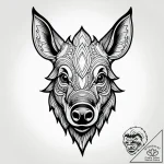 Wild boar with tusks of obsidian, ink illustr… – style Jagger Old – tattoo sketch (12.11.2025 09:03)