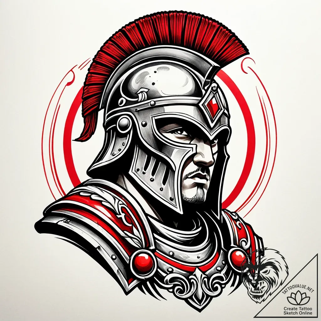 Roman legionary, concept art for tattoo, blac... - style Jaeger Simple - tattoo sketch (12.11.2025 09:21)