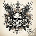 Jagged wings tearing through mist, concept ar… – style Jaeger Simple – tattoo sketch (12.11.2025 09:34)