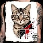 Ancient cat with third eye, concept art for t… – style Flux Inscriptions – tattoo sketch (12.11.2025 10:43)