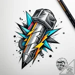 A powerful bolt of fabric, textile,, artistic… – style Jaeger Simple – tattoo sketch (12.11.2025 10:46)