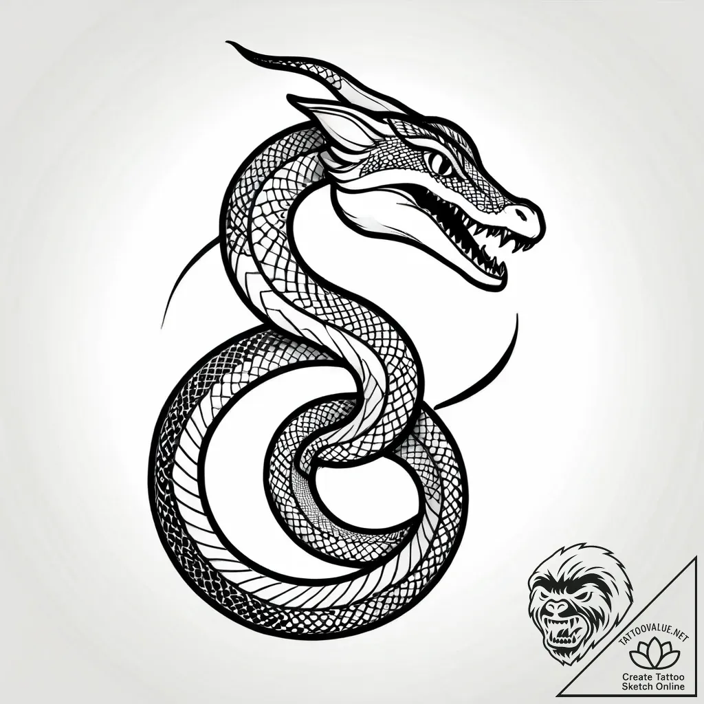 Ivory serpent weaving starlight, concept art... - style Jagger Old - tattoo sketch (12.11.2025 11:27)
