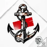 Ancient anchor rusted and cracked, artistic t… – style Flux Inscriptions – tattoo sketch (12.11.2025 11:31)