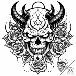 Ukiyo-e style demon (oni), artistic tattoo sk… – style Jaeger Mini – tattoo sketch (12.11.2025 11:36)