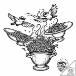 Eskizto, tattoo sketch, linguini tripping wit… – style Jaeger Mini – tattoo sketch (12.11.2025 11:48)