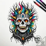 Ruined statue devoured by roots, artistic tat… – style Jaeger Simple – tattoo sketch (12.11.2025 11:58)