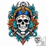 Grimoire with a lock shaped like a skull, tat… – style Jaeger Mini – tattoo sketch (12.11.2025 12:01)