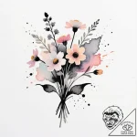 Tat tattoo sketch, wildflower bouquet painted… – style Flux Inscriptions – tattoo sketch (12.11.2025 12:07)