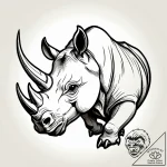 Rhinoceros, ink illustration for tattoo, on a… – style Jagger Old – tattoo sketch (12.11.2025 12:16)