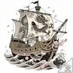 The ship naglfar from norse mythology, concep… – style Flux Inscriptions – tattoo sketch (12.11.2025 12:19)