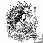 Reading woman, with the story’s world materia… – style Jaeger Mini – tattoo sketch (12.11.2025 12:36)