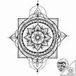 O, tattoo line art, geometric tattoo style, s… – style Jaeger Mini – tattoo sketch (12.11.2025 13:01)
