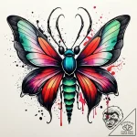Orchid with petals like iridescent beetle win… – style Jaeger Simple – tattoo sketch (12.11.2025 13:10)