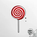 Lollipop, swirl pattern, half-eaten, concept… – style Jaeger Simple – tattoo sketch (12.11.2025 13:22)