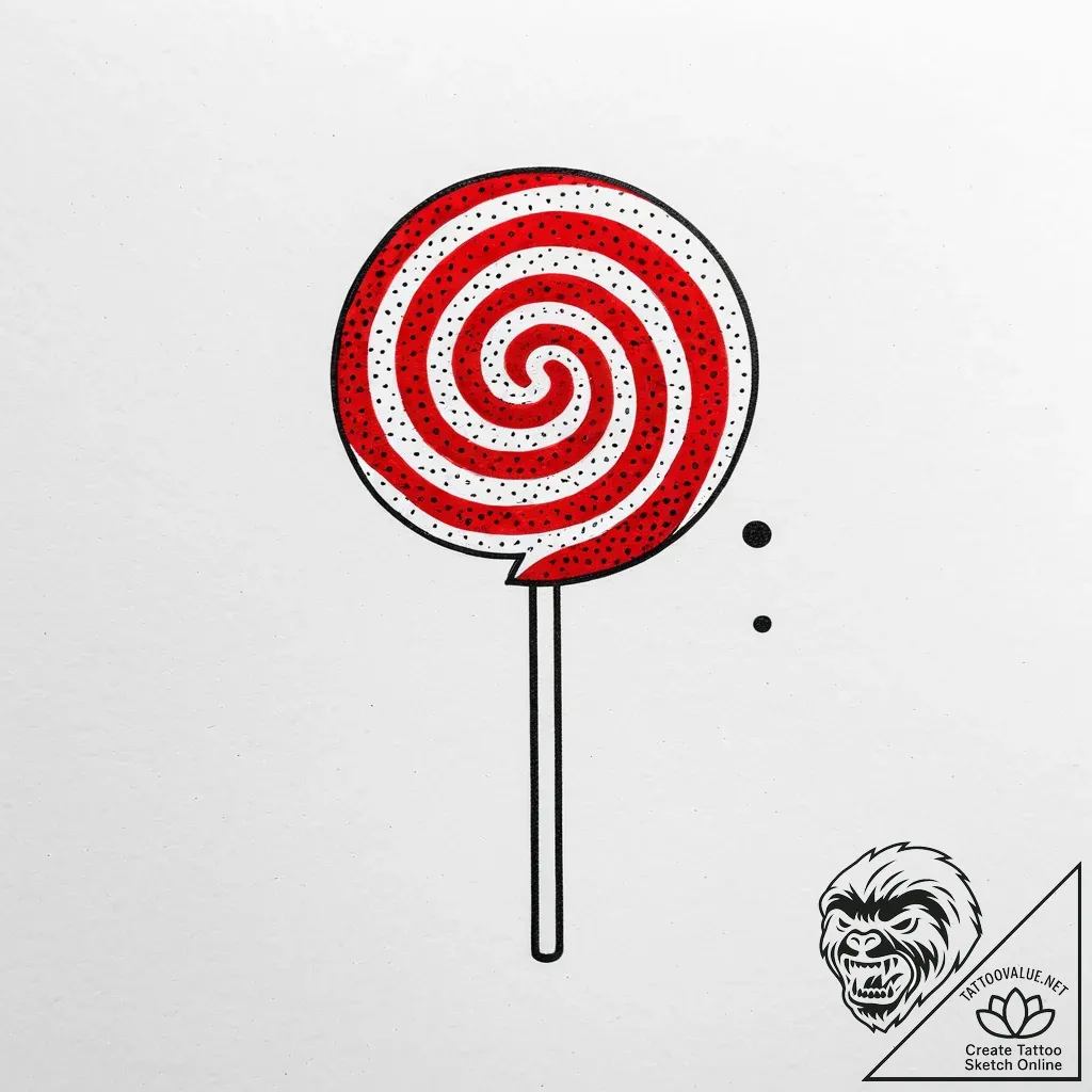 Lollipop, swirl pattern, half-eaten, concept... - style Jaeger Simple - tattoo sketch (12.11.2025 13:22)