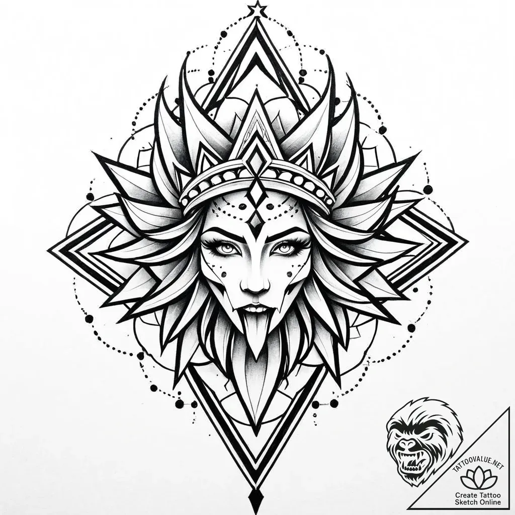 Riftwalker crown devouring stars, concept art... - style Jaeger Mini - tattoo sketch (12.11.2025 13:37)