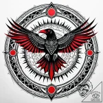 Iron raven beneath crimson sun, concept art f… – style Jaeger Simple – tattoo sketch (12.11.2025 13:46)