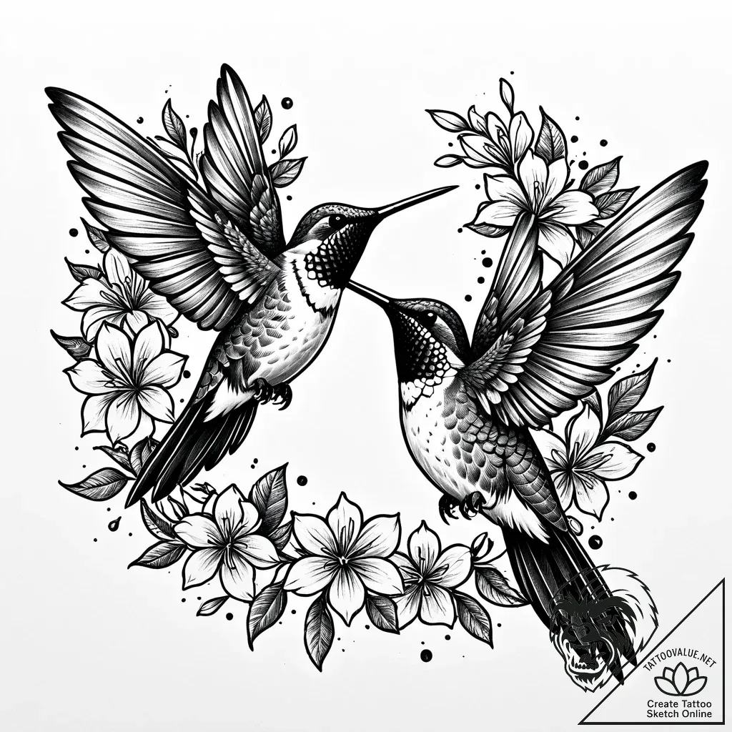 Tat tattoo sketch, hummingbird wings beating... - style Jaeger Mini - tattoo sketch (12.11.2025 13:49)