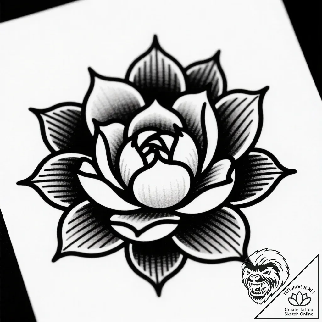 Tattoo sketch, succulent plant rosette with s... - style Flux Inscriptions - tattoo sketch (12.11.2025 13:55)