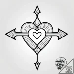 Tattoo sketch, simple black ink heart outline… – style Jagger Old – tattoo sketch (12.11.2025 14:16)