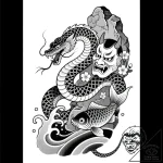 Ashen serpent emerging from cracked stone, ta… – style Flux Inscriptions – tattoo sketch (12.11.2025 14:19)