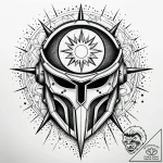 Eclipse helm fractured in mist, tattoo sketch… – style Jaeger Simple – tattoo sketch (12.11.2025 14:22)