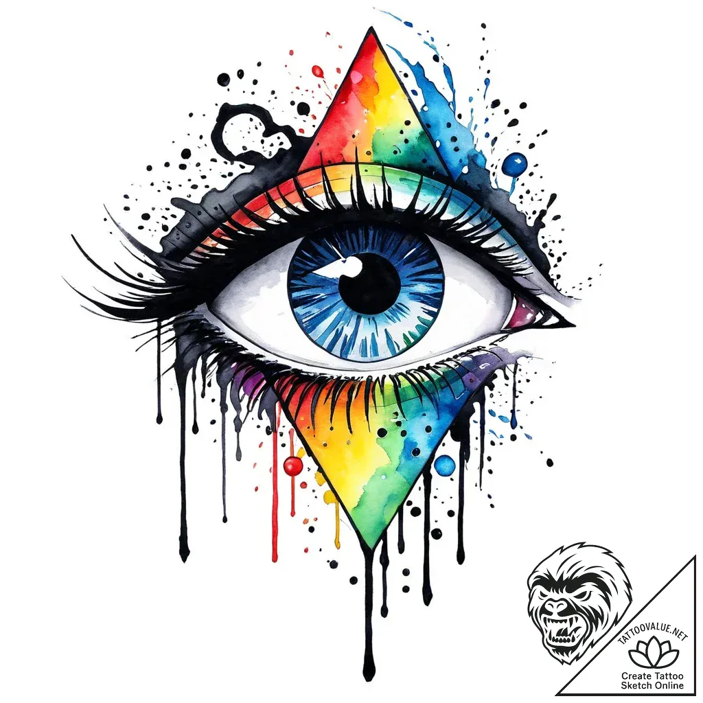 Ethereal eye in obsidian mirror, ink illustra... - style Jaeger Mini - tattoo sketch (12.11.2025 14:24)