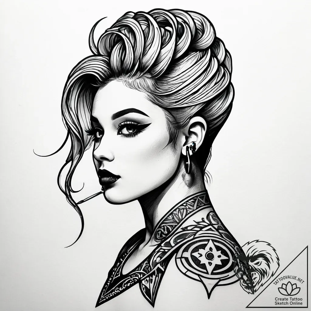 Tat tattoo sketch, alternative model with bol... - style Jagger Old - tattoo sketch (12.11.2025 14:28)