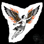 Icarus, but his wings are made of burning cir… – style Flux Inscriptions – tattoo sketch (12.11.2025 14:31)