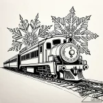 Tattoo sketch, snowflakes falling with train… – style Jaeger Simple – tattoo sketch (12.11.2025 14:34)