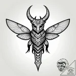 Hornet from hollow knight, tattoo flash sheet… – style Jagger Old – tattoo sketch (12.11.2025 14:40)